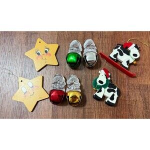 Vintage Avon Gift Collection Holly Jolly Cow Ornament Cow On Skis & More Lot